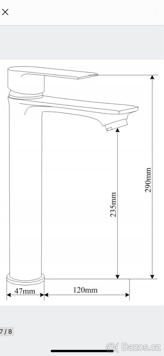 Vysoká umyvadlová baterie - 4