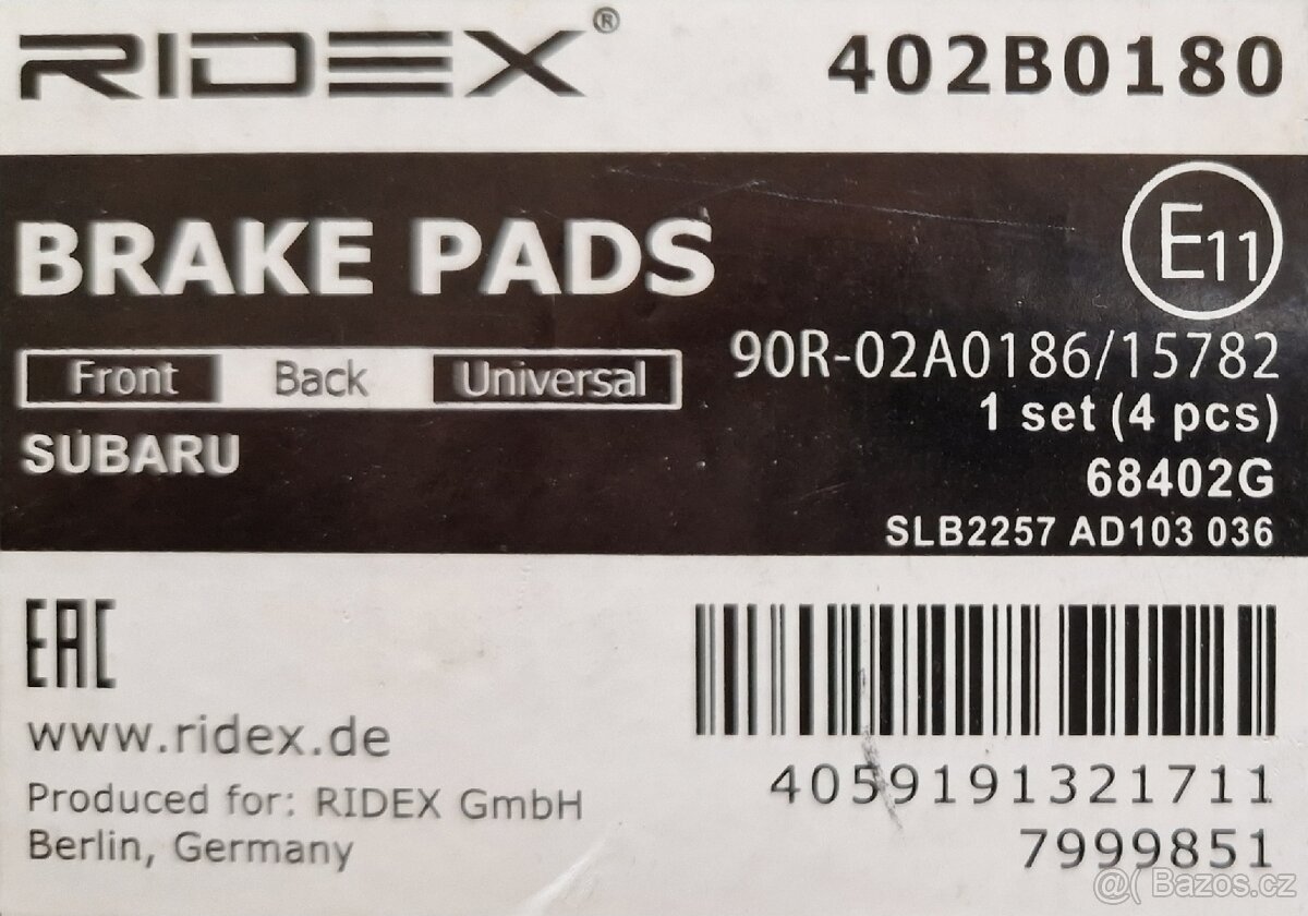 Nové brzdové destičky Ridex pro Subaru - 4