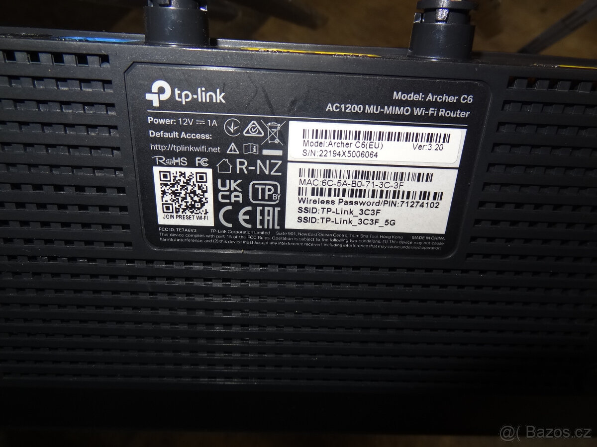 WiFi 802.11b/g/n/AC router TP-Link Archer C6 V3.2 2.4GHz 5GH - 4