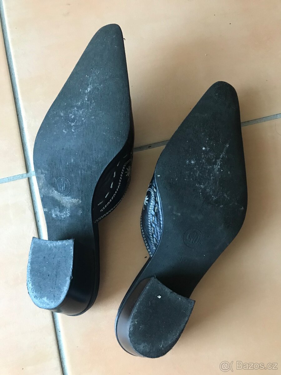 dámské kožené černé italské boty, vel. 38-39 - 4