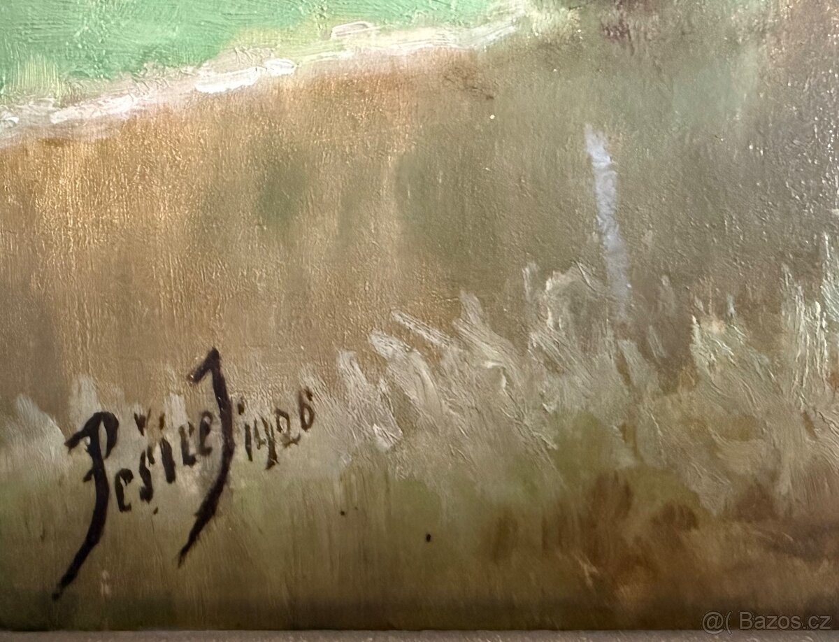 Starý malovaný obraz. Malíř Pešice.J - 4