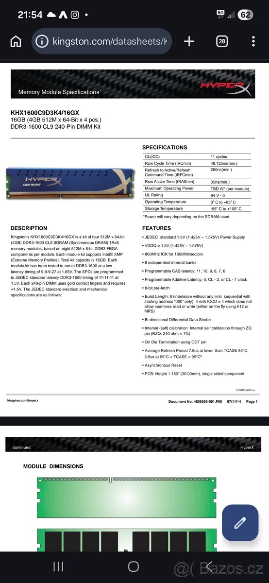 Kingston hyperX genesis ddr3 3x 16gb - 4
