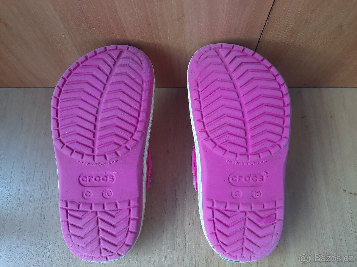 Dětské nazouváky CROCS,růžové,vel.C 10,dívčí - 4