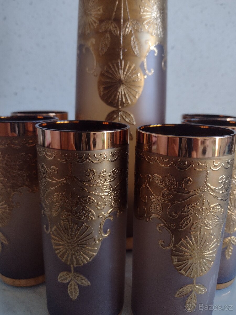 LUXUSNÍ ZLACENÁ SOUPRAVA BOHEMIA - 4