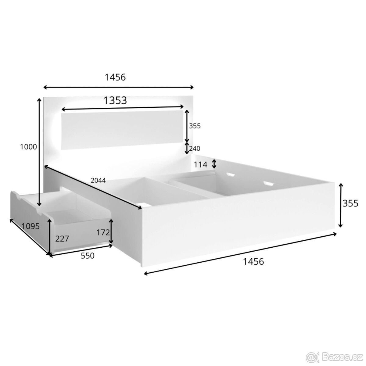 Postel 140x200 s led osvětlením - 4