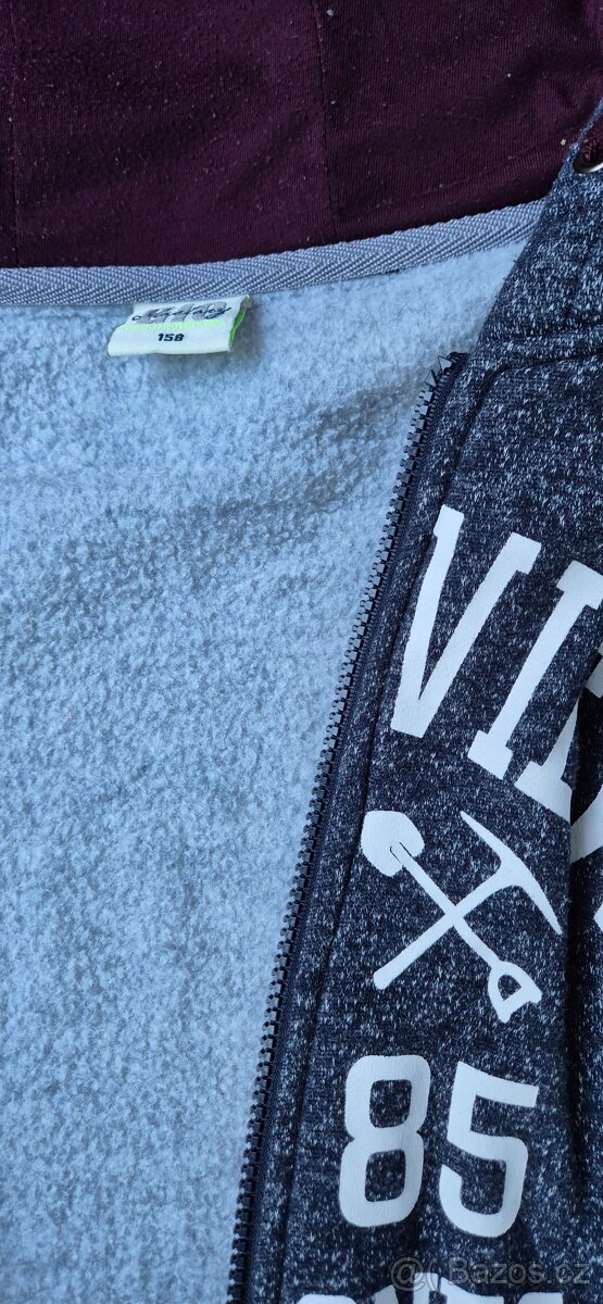 Šedá zateplená mikina vel. 158 - 4