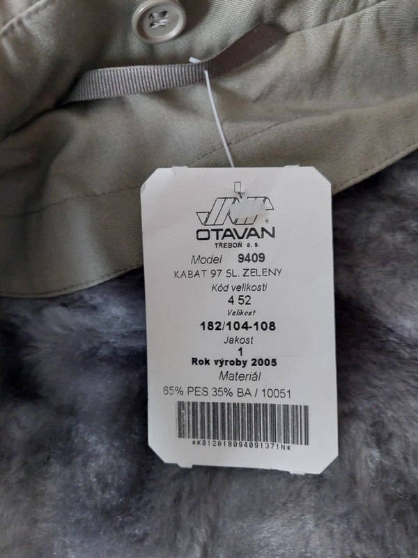 Vojenský kabát s podšívkou vz 97 AČR - 4