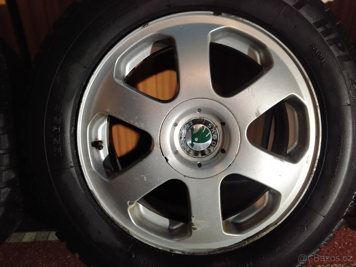 Alu disky originál Škoda 6,5J x 15 H2, 5x100, ET 43 - 4