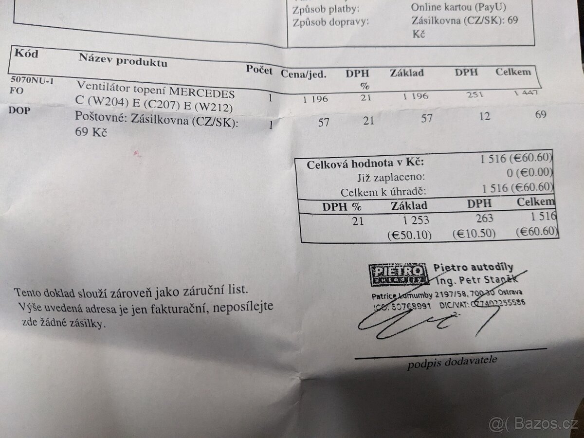 Ventilátor topení Mercedes Benz C / E (W204, C207, W212) - 4