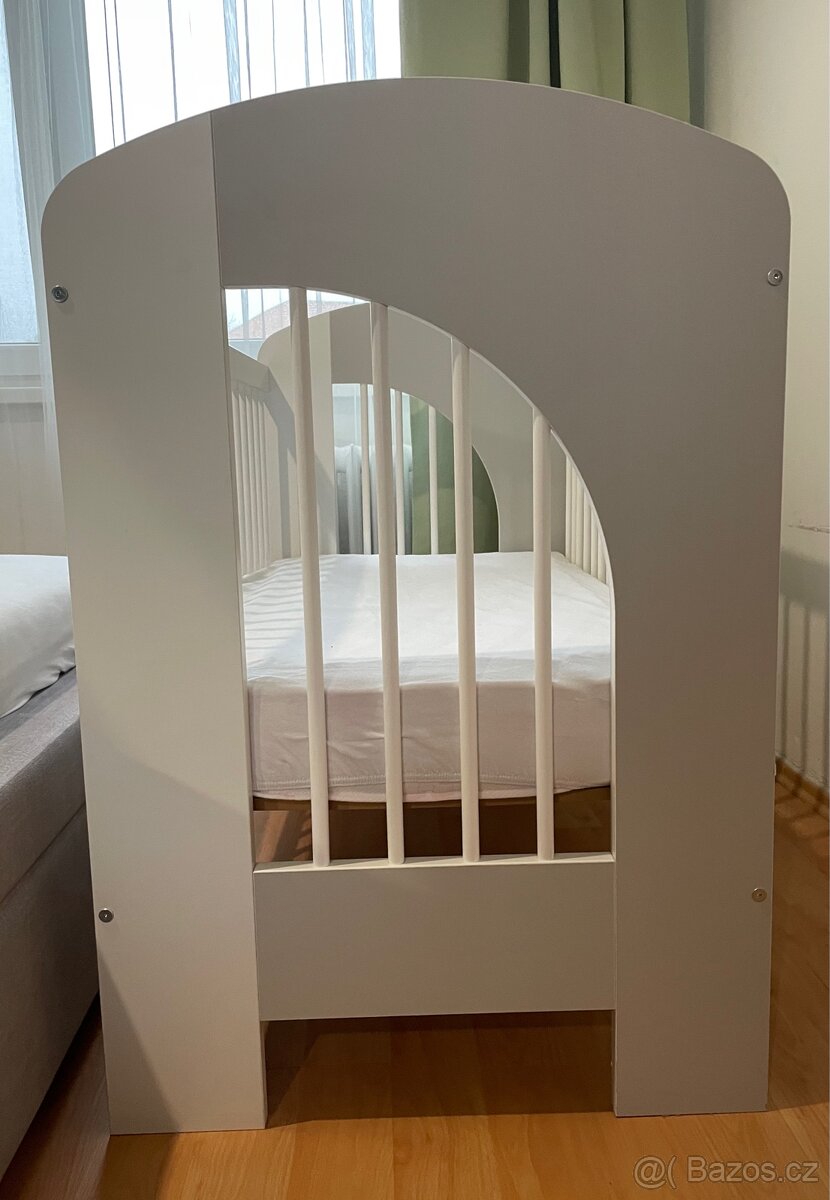 Dětská postýlka Klups Nel Srdíčko bílo/šedá - 4