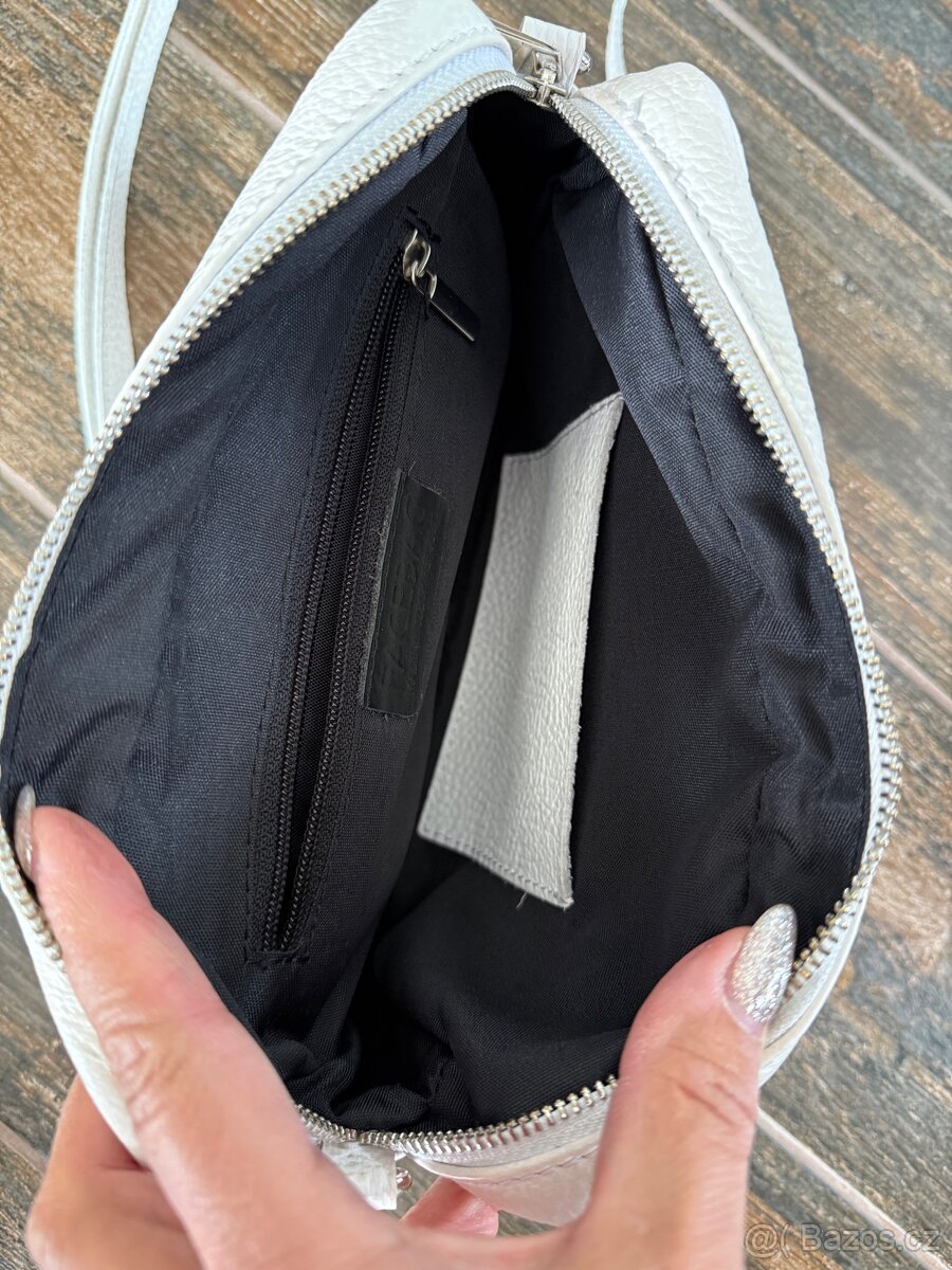 Kožená bílá kabelka Facebag - 4