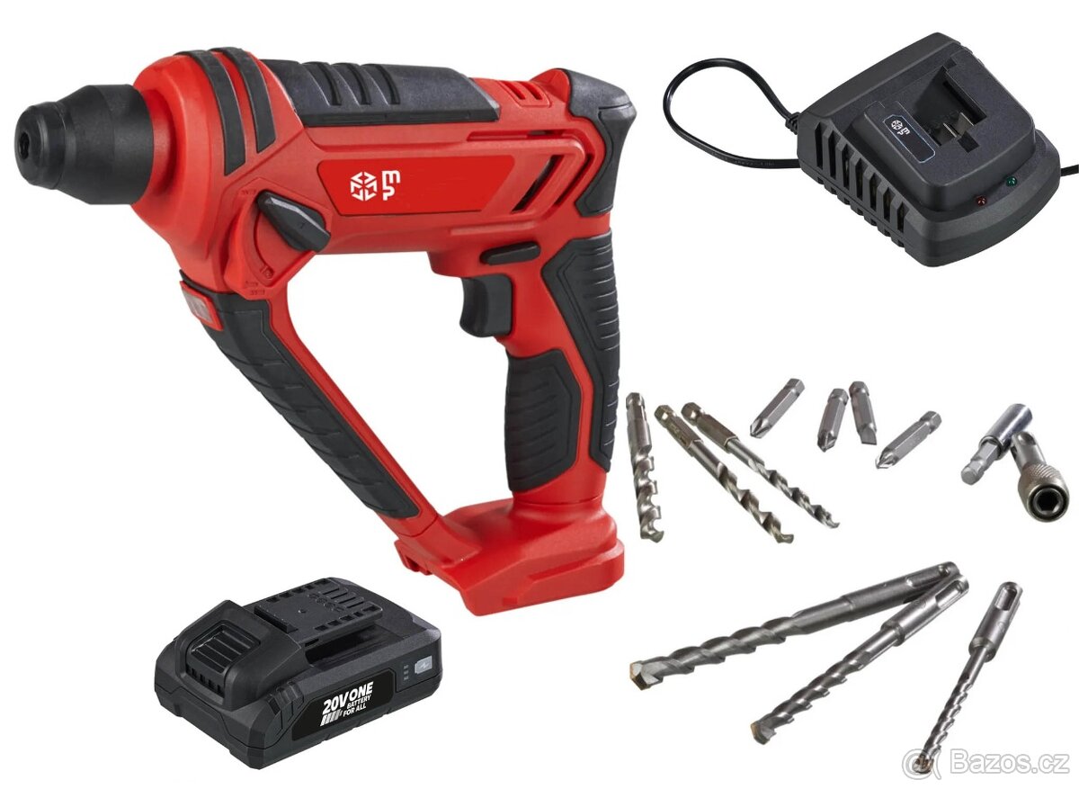 Aku vrtačka s přiklepem/Aku 2Ah/nabíječka/vrtáky/kufřík nové - 4