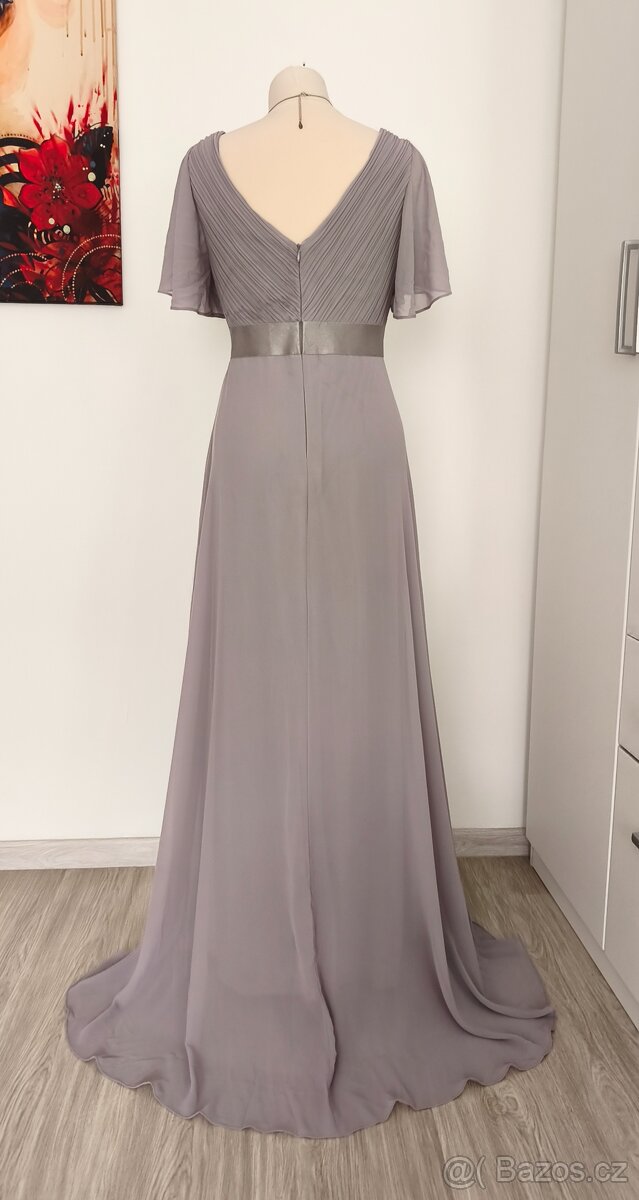 Šedé plesové/společenské šaty - 4