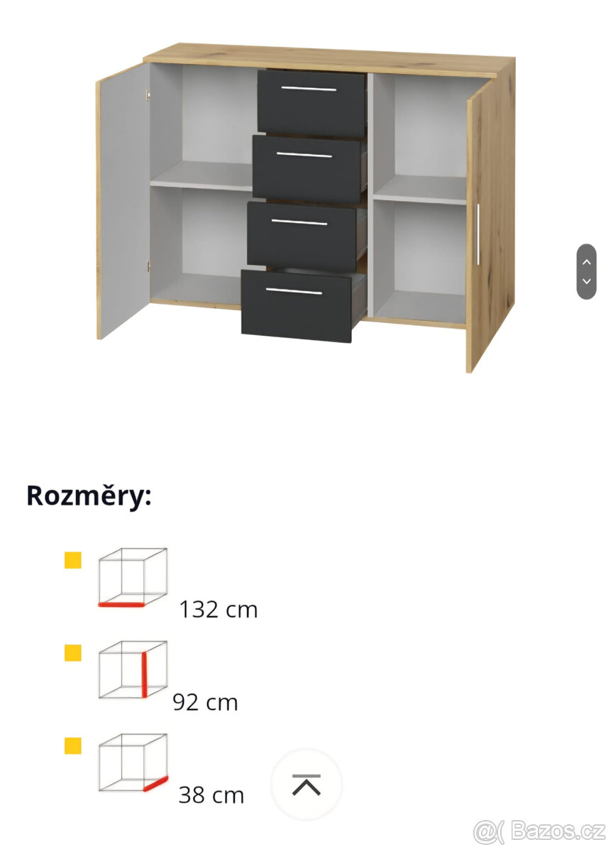 Komoda a 2x noční stolek - 4