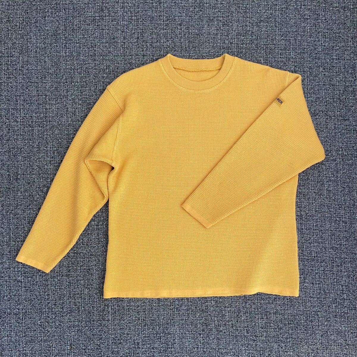 Pánský hořčícový vlněný svetr s kulatým výstřihem vel. М 48- - 4