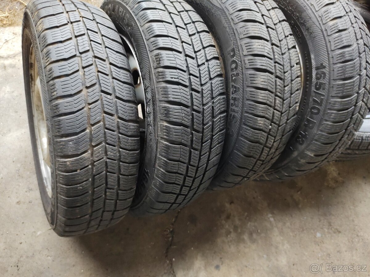 165/70 R13 ZIMNÍ PNEU polaris + DISKY 4X100mm FELICIA - 4