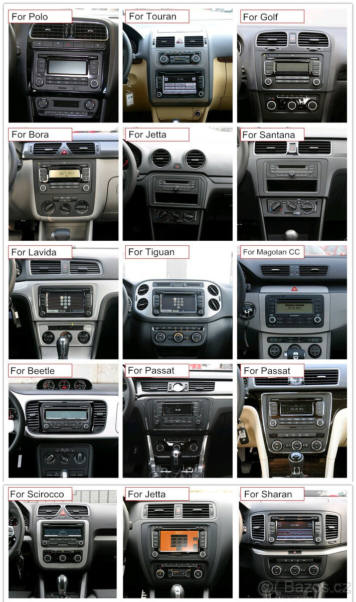 Autorádio 2DIN,RDS 4gb+64gb lcd 7,ANDROID 13, VW,ŠKODA,SEAT - 4