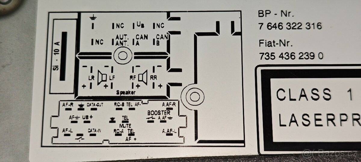 Originální autorádio Fiat 250 CD SB05 - 4