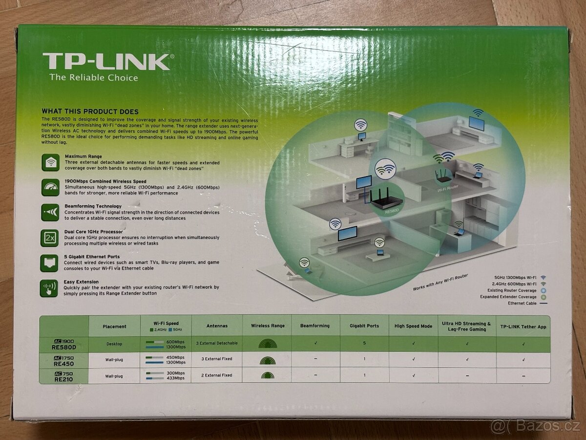 TP-Link RE580D AC1900 Wi-Fi Range Extender - 4