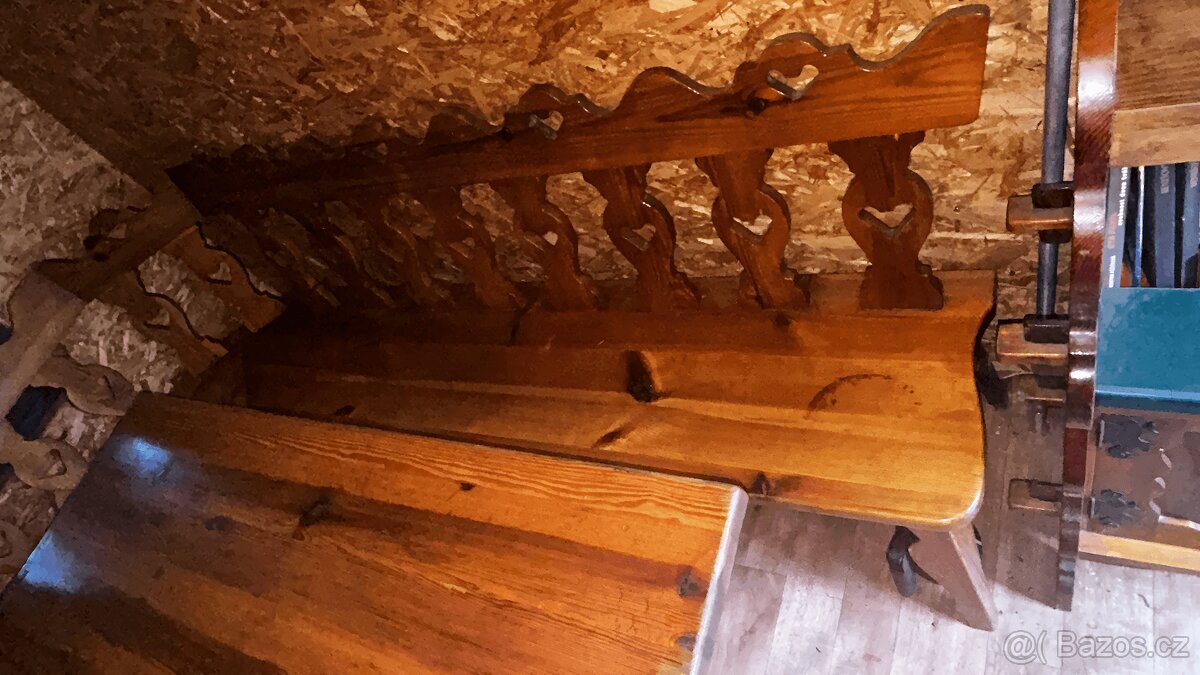 Selská sedací souprava + sekretář z masivu - 4