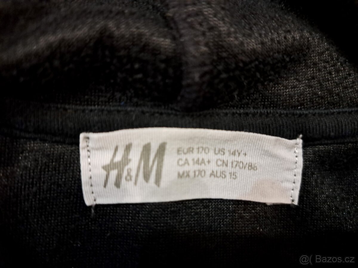 Černá sametová mikina zn. H&M, vel. 158 - 4