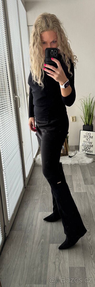Černé vysoké kozačky na platformě - 4