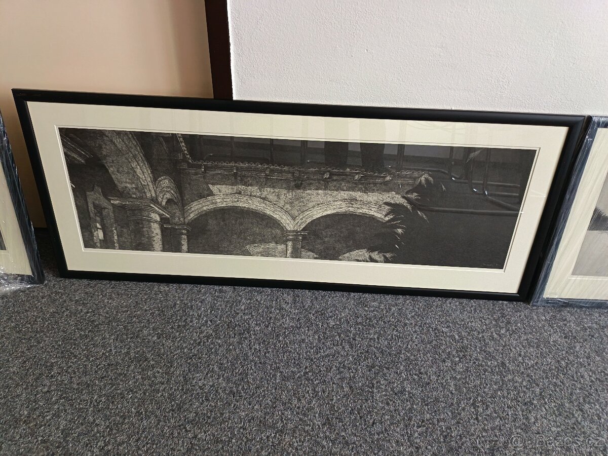 Unikátní sbírka grafiky/kreseb staré architektury (3 kusy) - 4