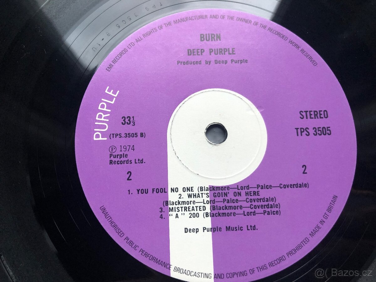 Deep Purple.Burn. LP 1974. Made in UK. - 4