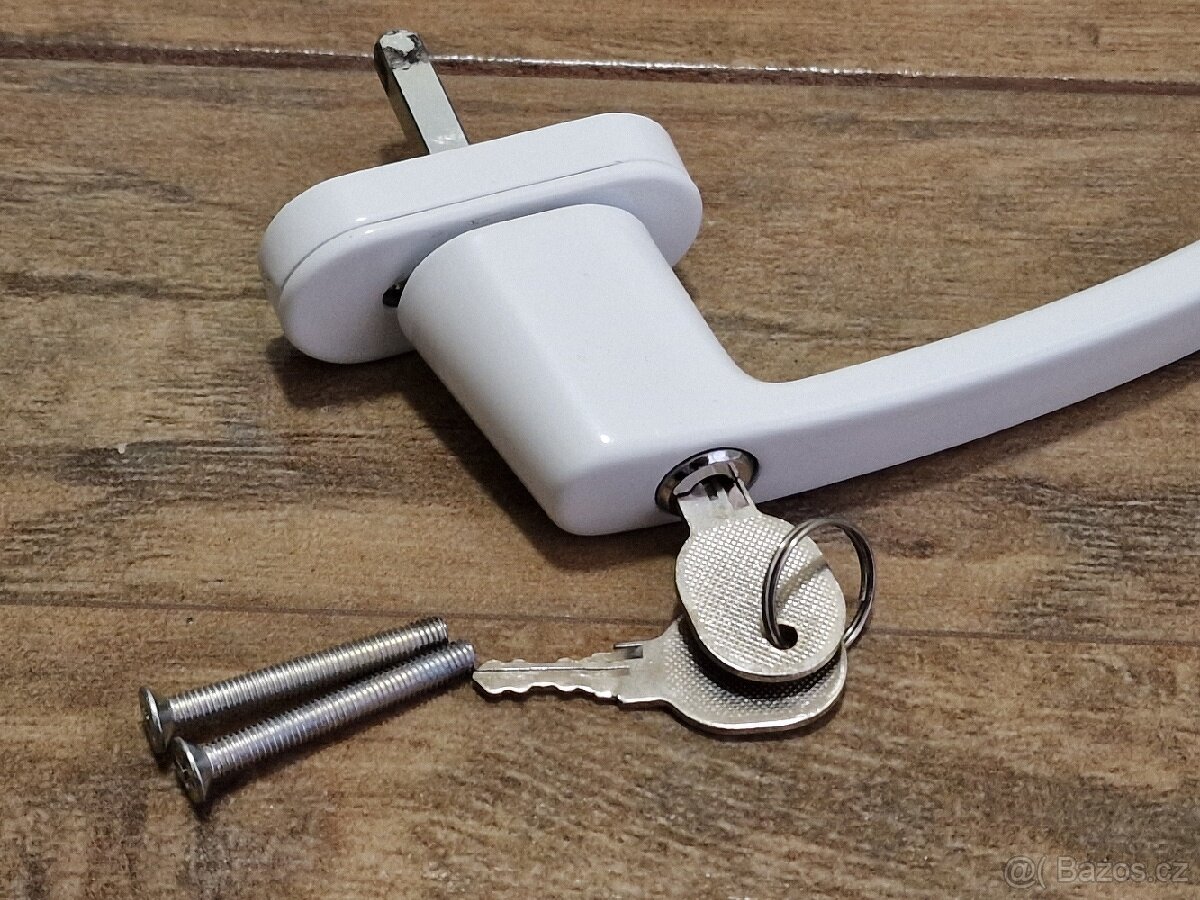 Prodám kliky na okna 6ks - zamykací klíčem - 4