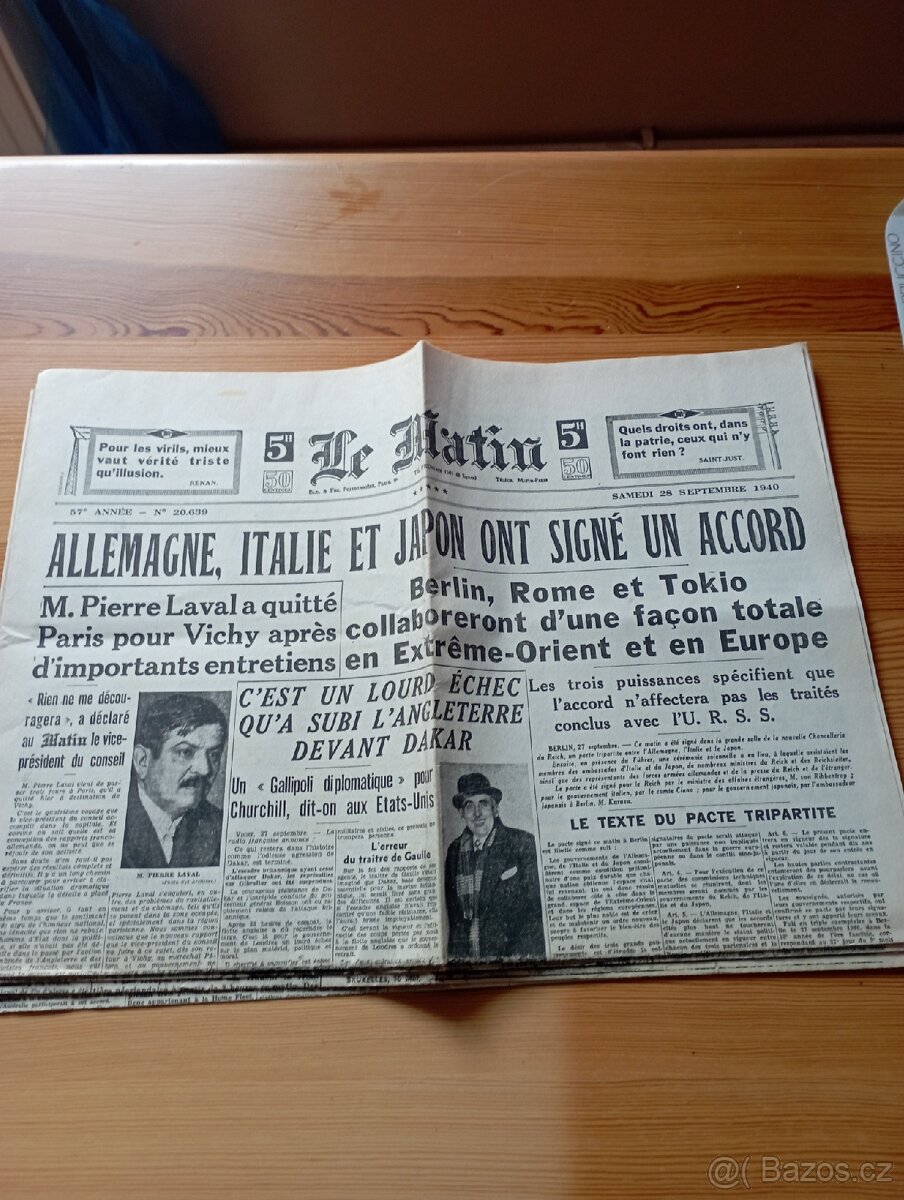 Nabízím staré válečné noviny z Paříže,1939-1940 - 4