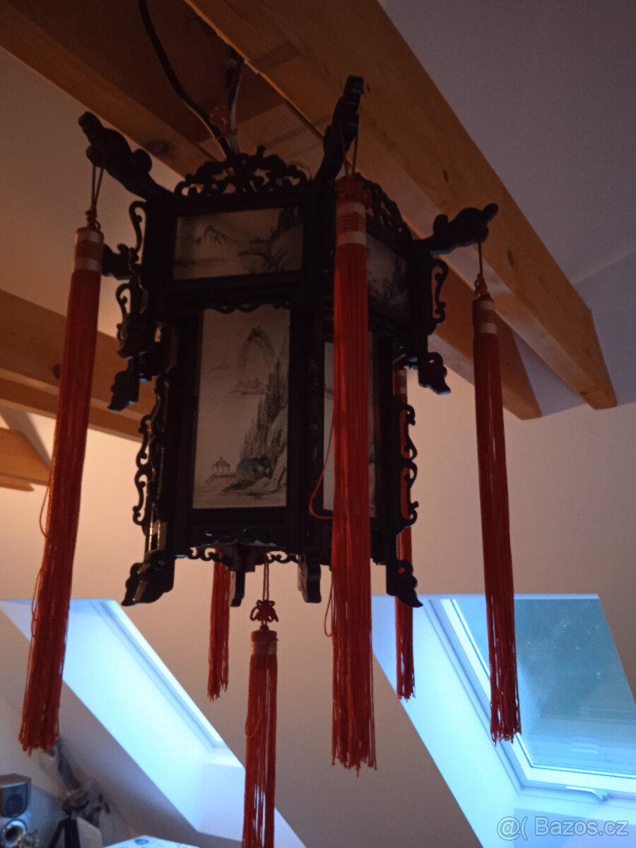 Prodám levně ručně malovaný čínský lustr - 4