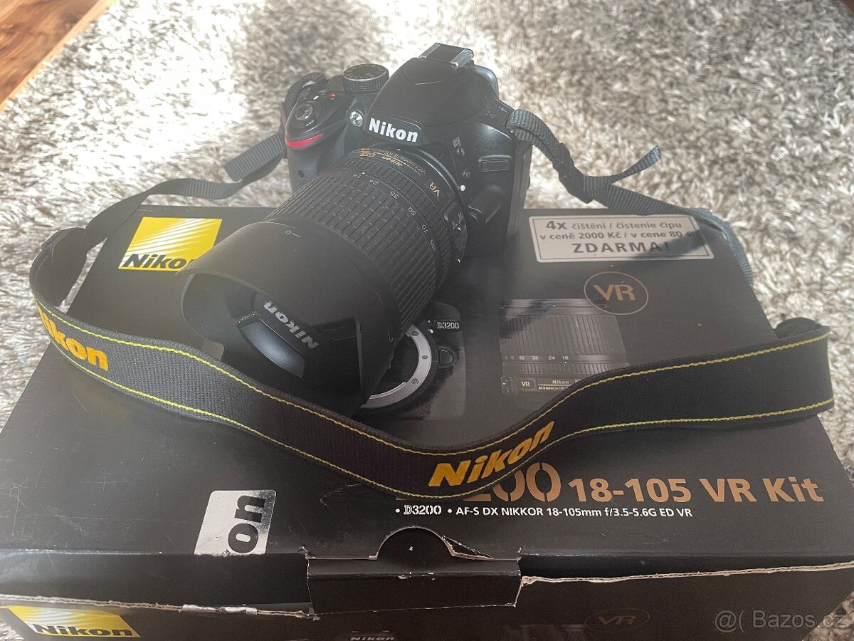 Zrcadlovka Nikon 3200, objektiv 18-105mm - 4