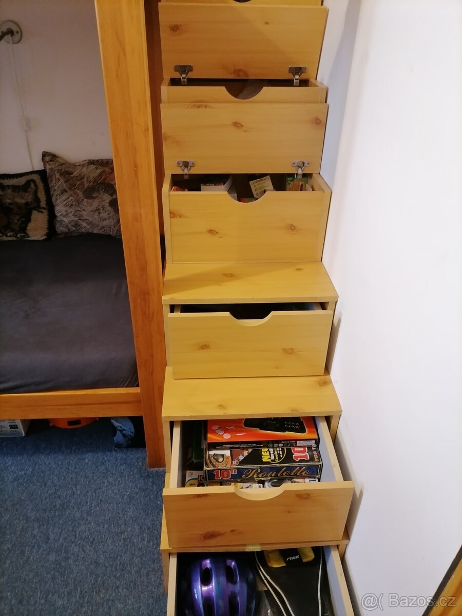 Patrové postele + schody s úložným prostorem - 4