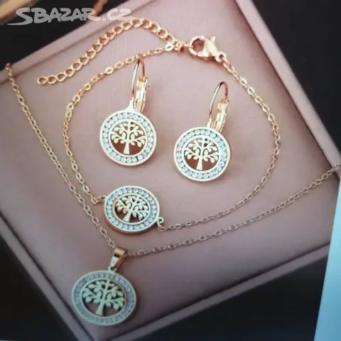 Set náušnice+řetízek s přívěškem+náramek - 4