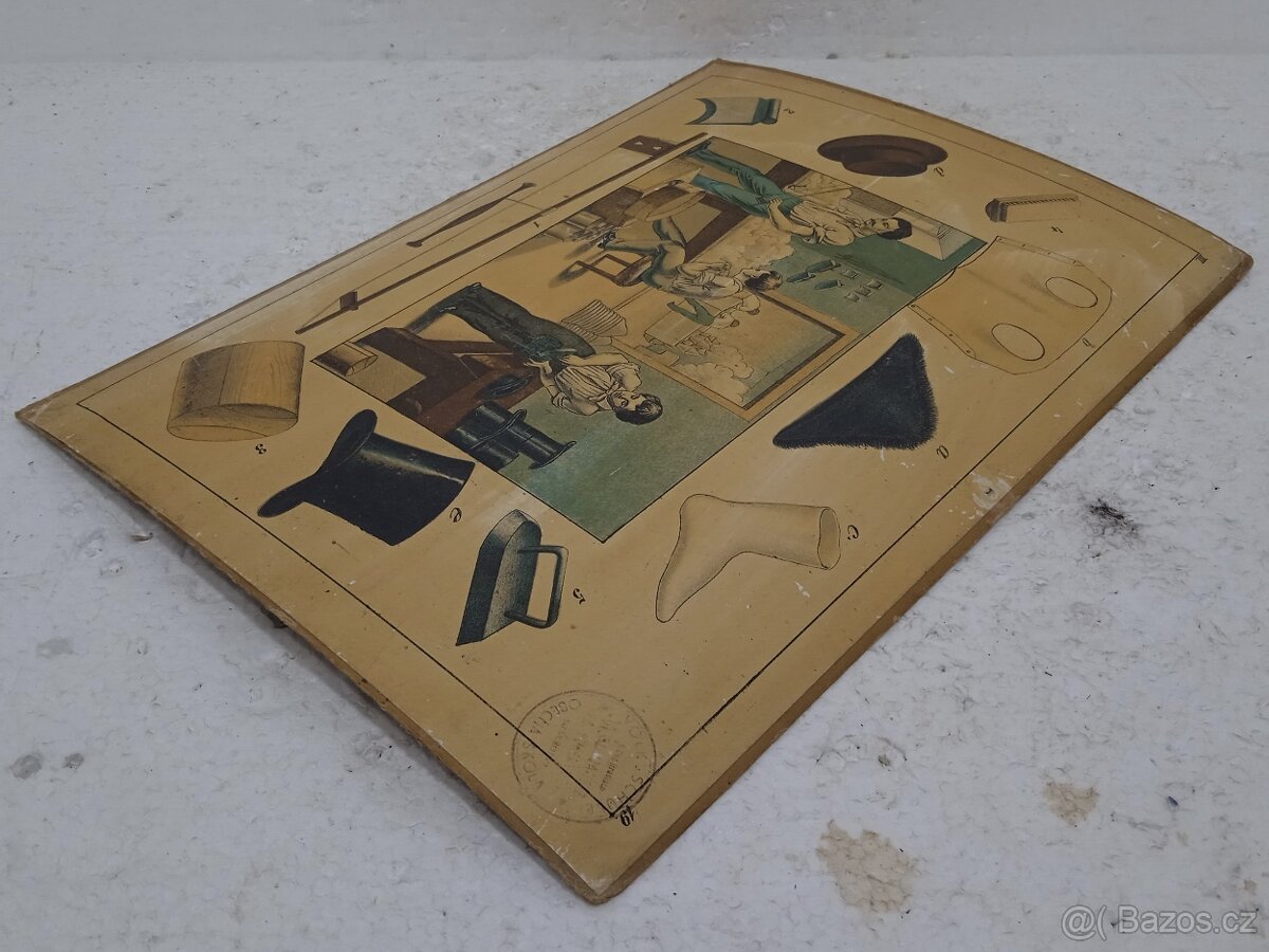 Kloboučník - školní pomůcka 1856 - 36,5x26,5cm - 4