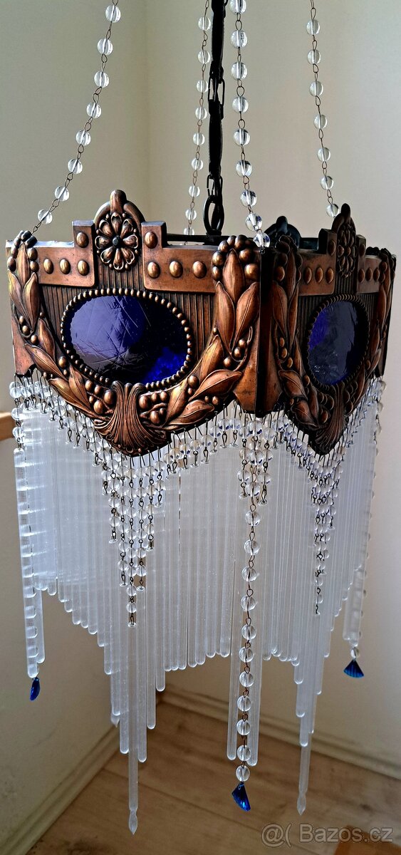 Secesní starožitný lustr, secese,1900-1910. - 4