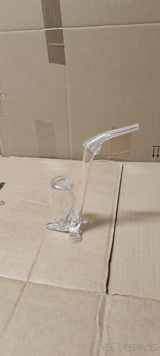 Designová skleněná váza / dekorace – ručně tvarované sklo - 4