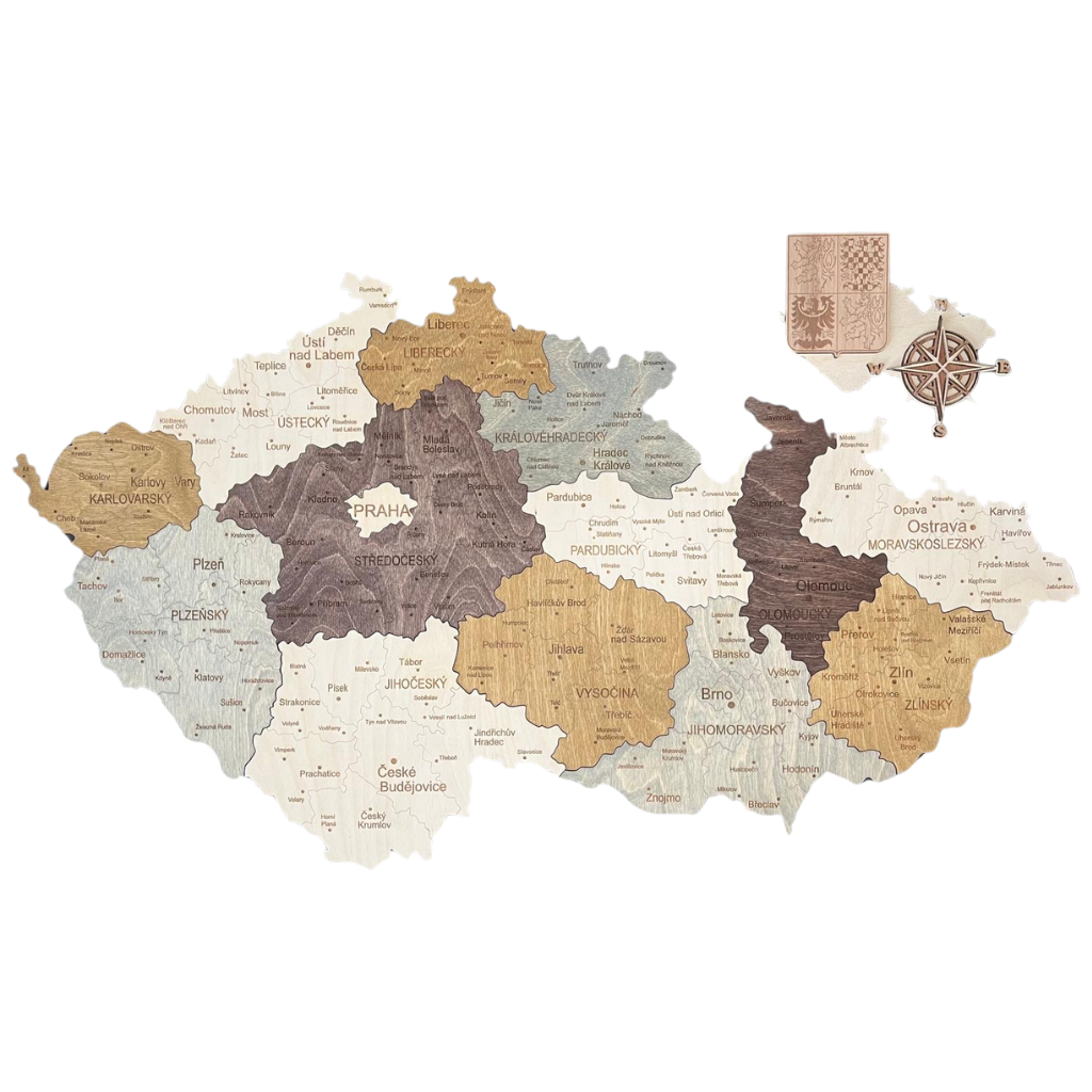Dřevěná mapa České republiky NOVÁ - 4