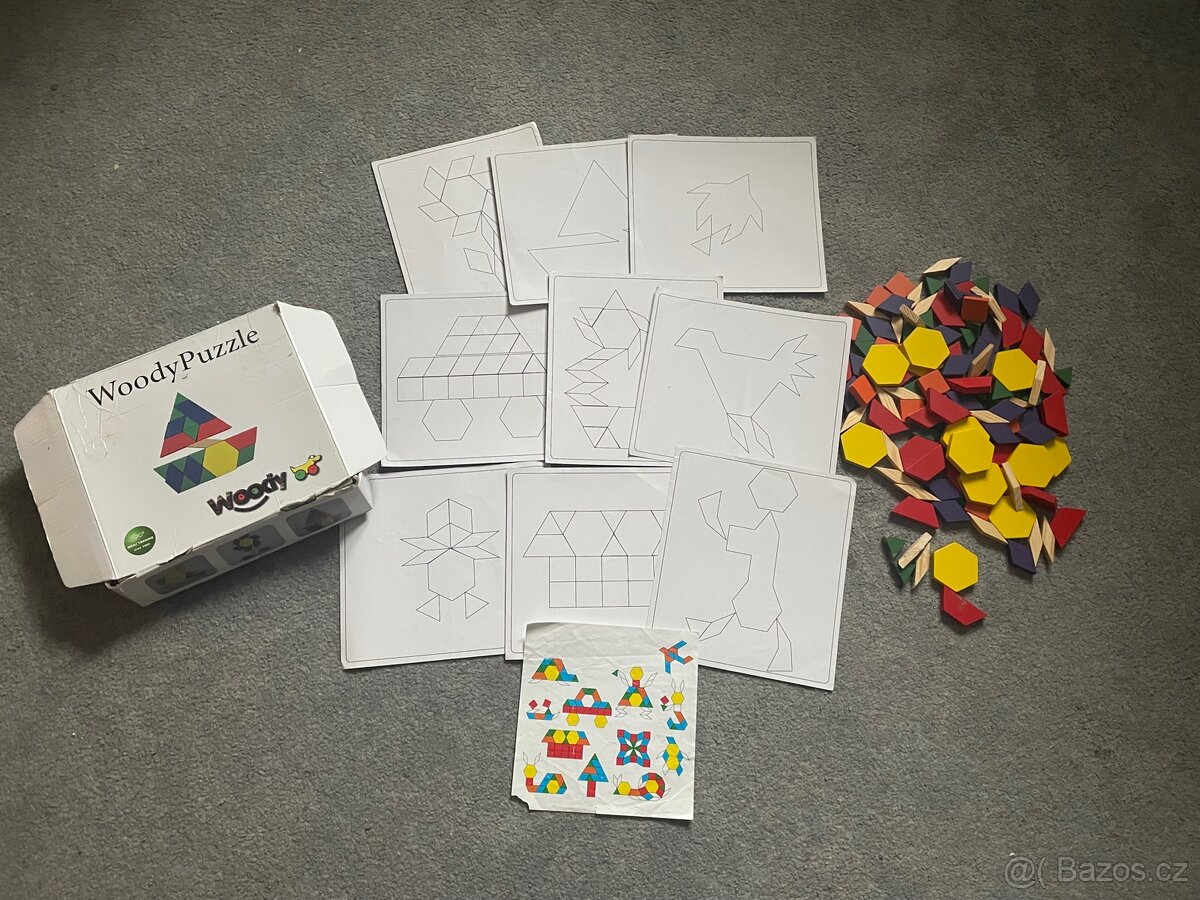 Kreativní dřevěné geometrické tvary, tangramy Woody puzzle - 4