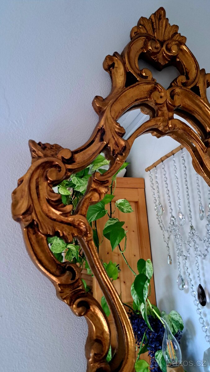 Starožitné osvětlené zrcadlo, lampička - 4