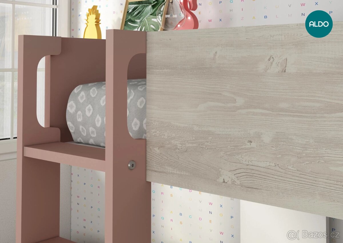 Patrová postel pro tři s šatní skříní - 4