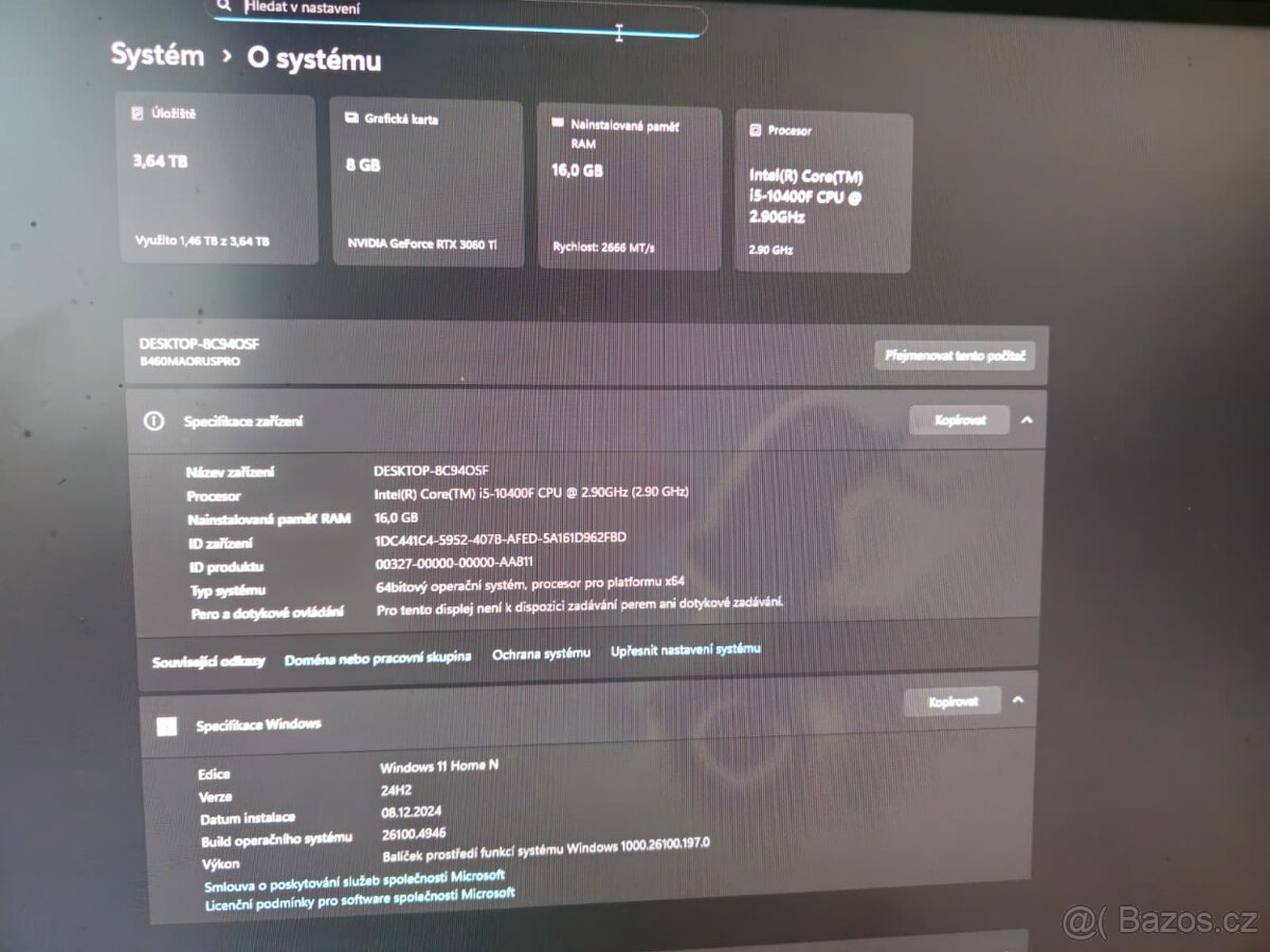 Herní počítač s monitorem LG, Intel i5-10400F, RTX 3060 - 4
