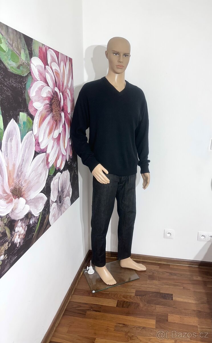 Hedvábné Kašmírový svetr Vel L-XL - 4