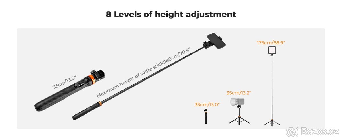 K&F Concept MS24 selfie a stativ 175 cm - 4