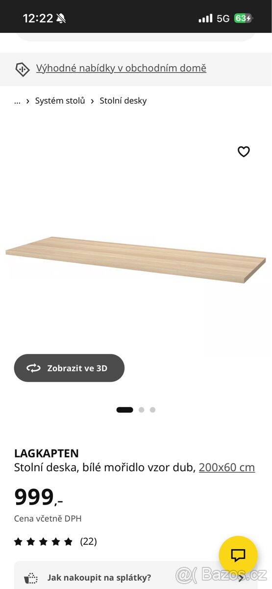 Ikea stůl 200x60cm - 4