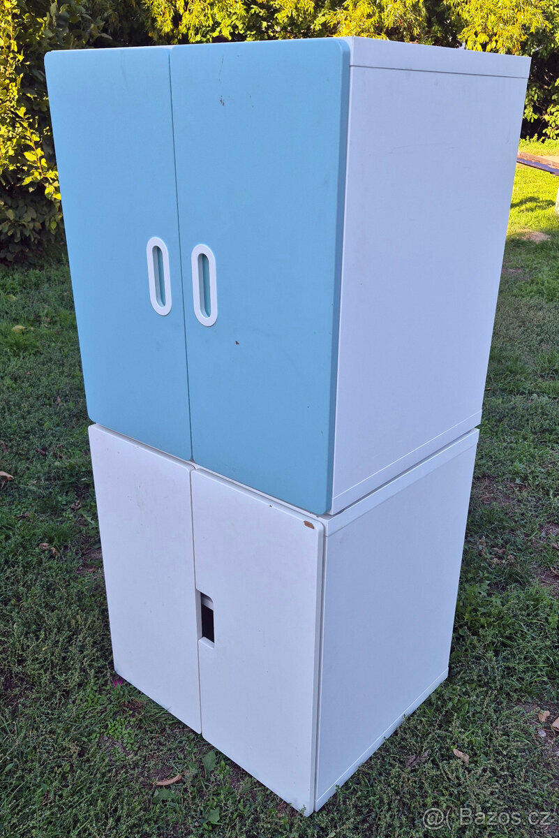 2x dětská komoda IKEA STUVA modrobílá sestava - 4