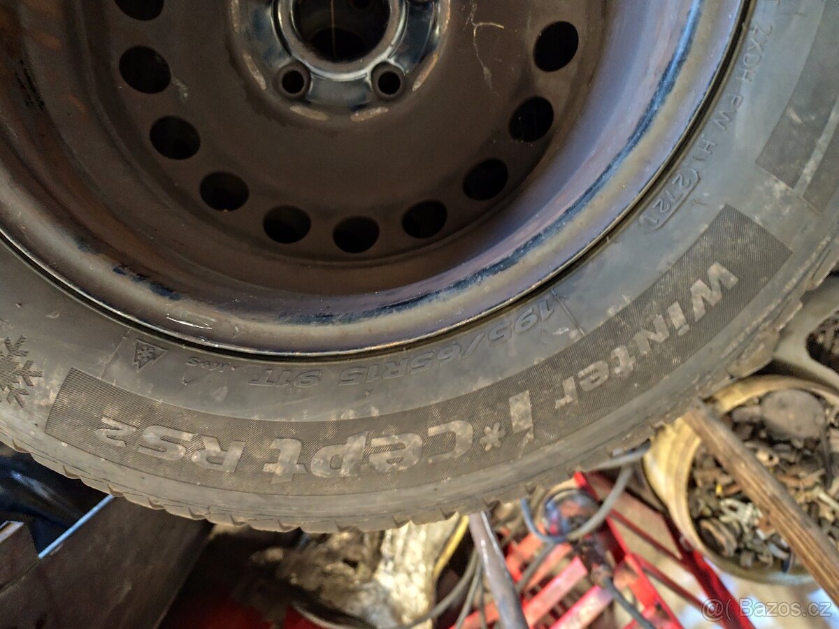 Plechová kola se zimním pneu hankook 195/65r15 - 4