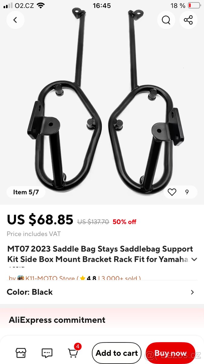 Yamaha mt 07-Držáky kufru - 4