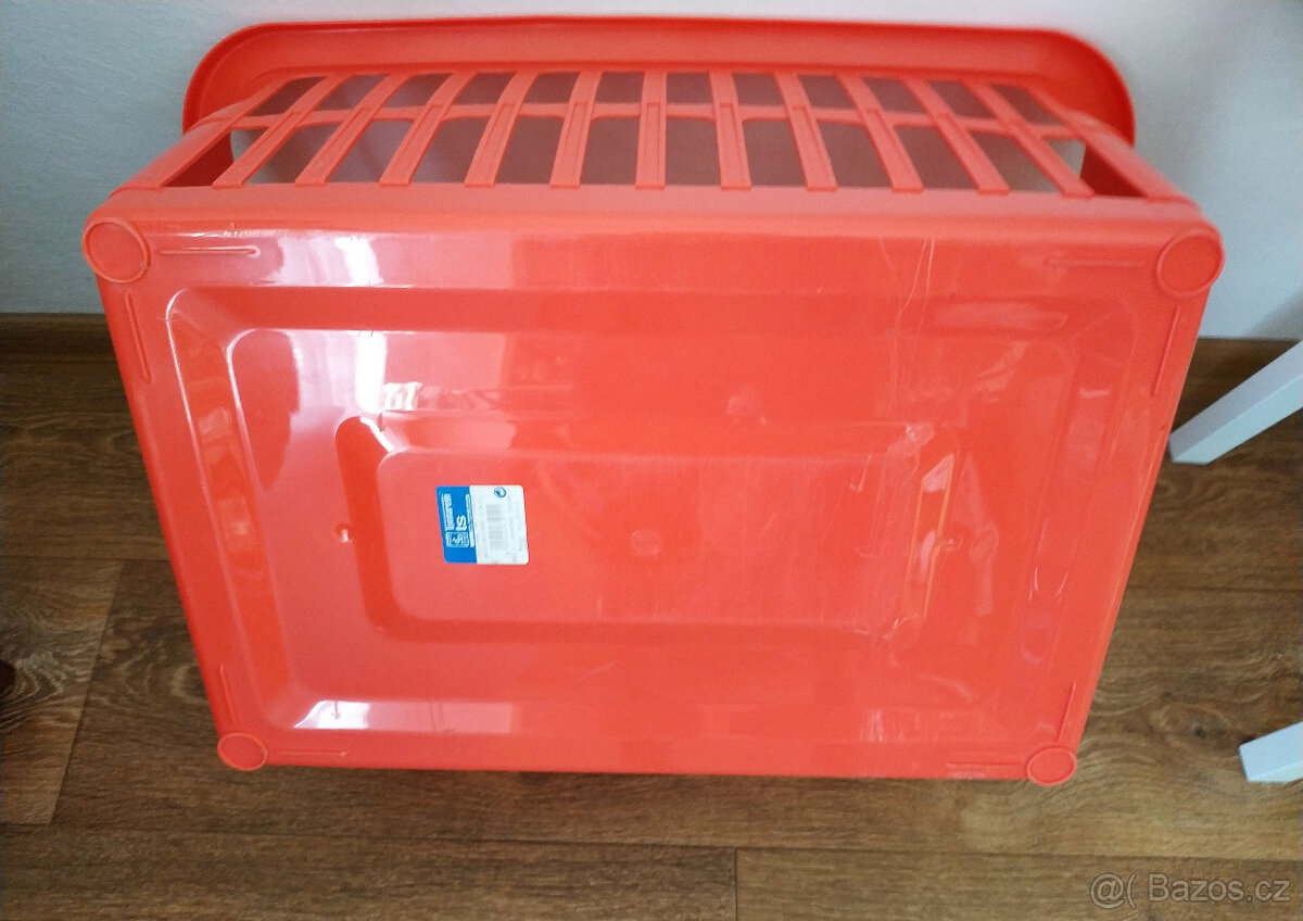 Koš na prádlo, plast, růžový. - 4