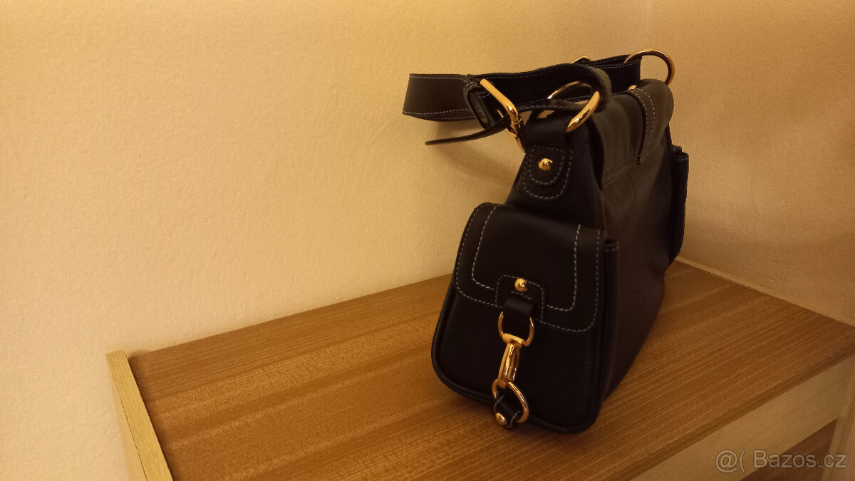 kabelka dámská černá, kožená - 4